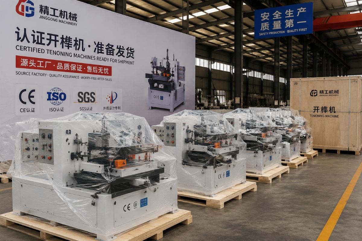 certified Chinese tenoning machine supplier Certified tenoning machines ready for shipment at a Chinese factory warehouse