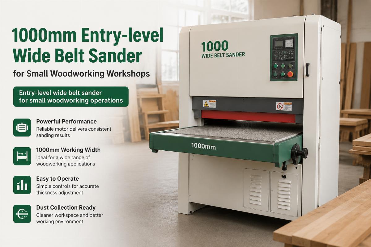 1000mm entry-level wide belt sander for small woodworking workshops