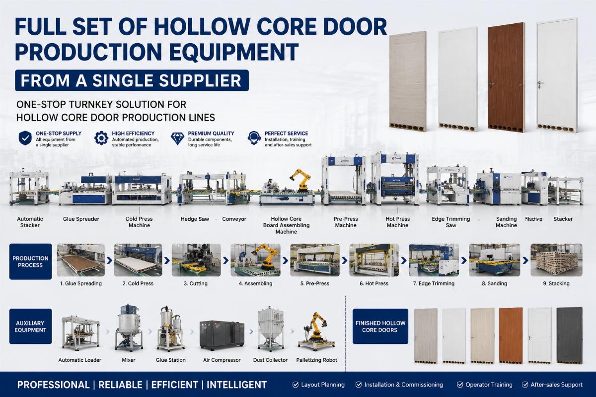 Full set of hollow core door production equipment from a single supplier